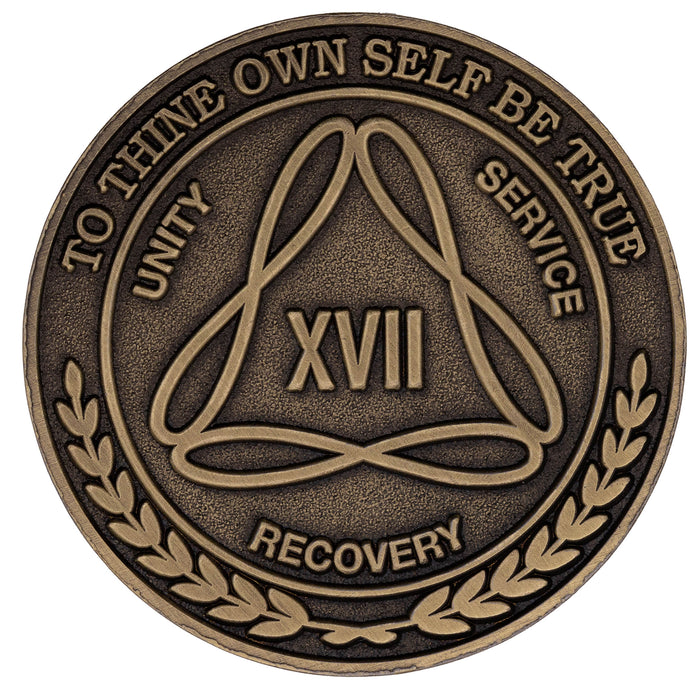 1 to 50 Year Bronze AA Meeting Chips - Sobriety Mint Infinity Triangle Recovery Medallions/Coins