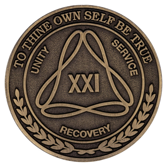 1 to 50 Year Bronze AA Meeting Chips - Sobriety Mint Infinity Triangle Recovery Medallions/Coins