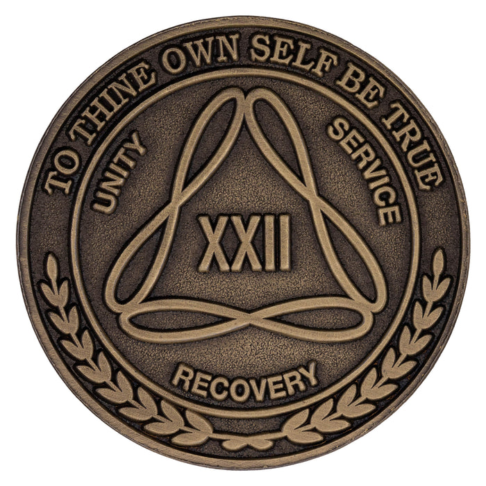 1 to 50 Year Bronze AA Meeting Chips - Sobriety Mint Infinity Triangle Recovery Medallions/Coins