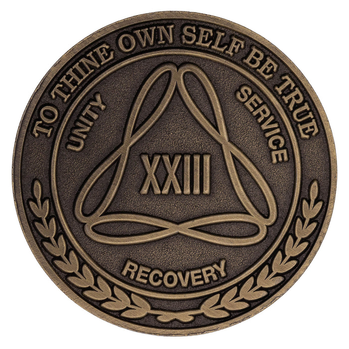 1 to 50 Year Bronze AA Meeting Chips - Sobriety Mint Infinity Triangle Recovery Medallions/Coins