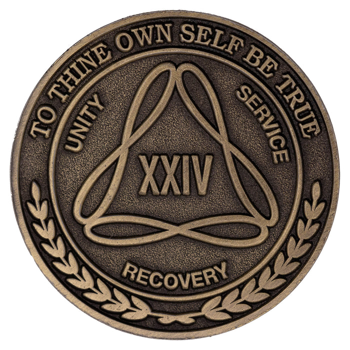 1 to 50 Year Bronze AA Meeting Chips - Sobriety Mint Infinity Triangle Recovery Medallions/Coins