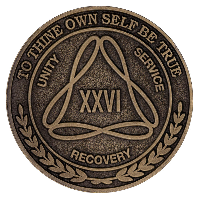1 to 50 Year Bronze AA Meeting Chips - Sobriety Mint Infinity Triangle Recovery Medallions/Coins