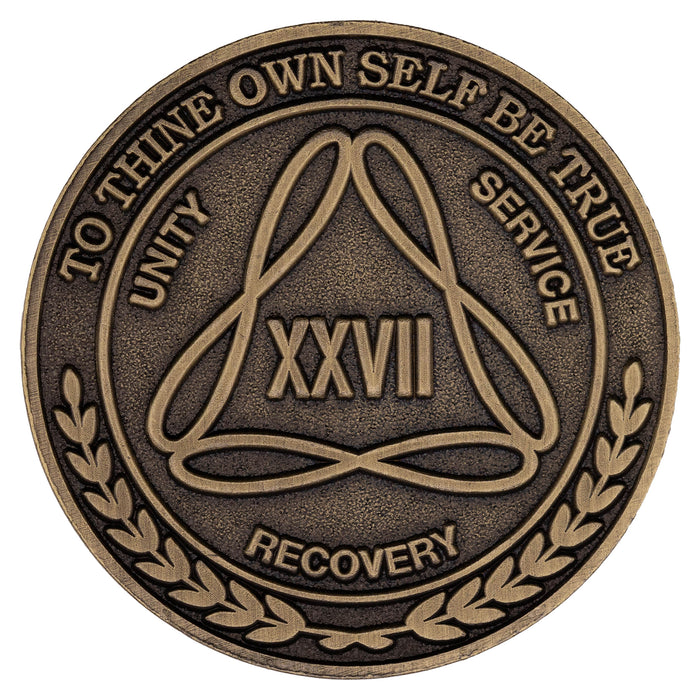 1 to 50 Year Bronze AA Meeting Chips - Sobriety Mint Infinity Triangle Recovery Medallions/Coins