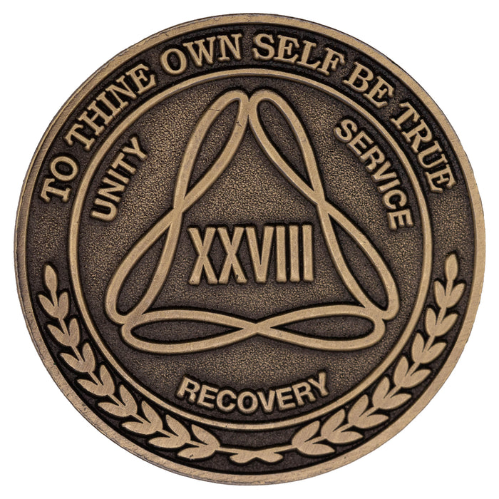 1 to 50 Year Bronze AA Meeting Chips - Sobriety Mint Infinity Triangle Recovery Medallions/Coins