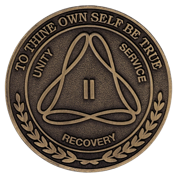 1 to 50 Year Bronze AA Meeting Chips - Sobriety Mint Infinity Triangle Recovery Medallions/Coins