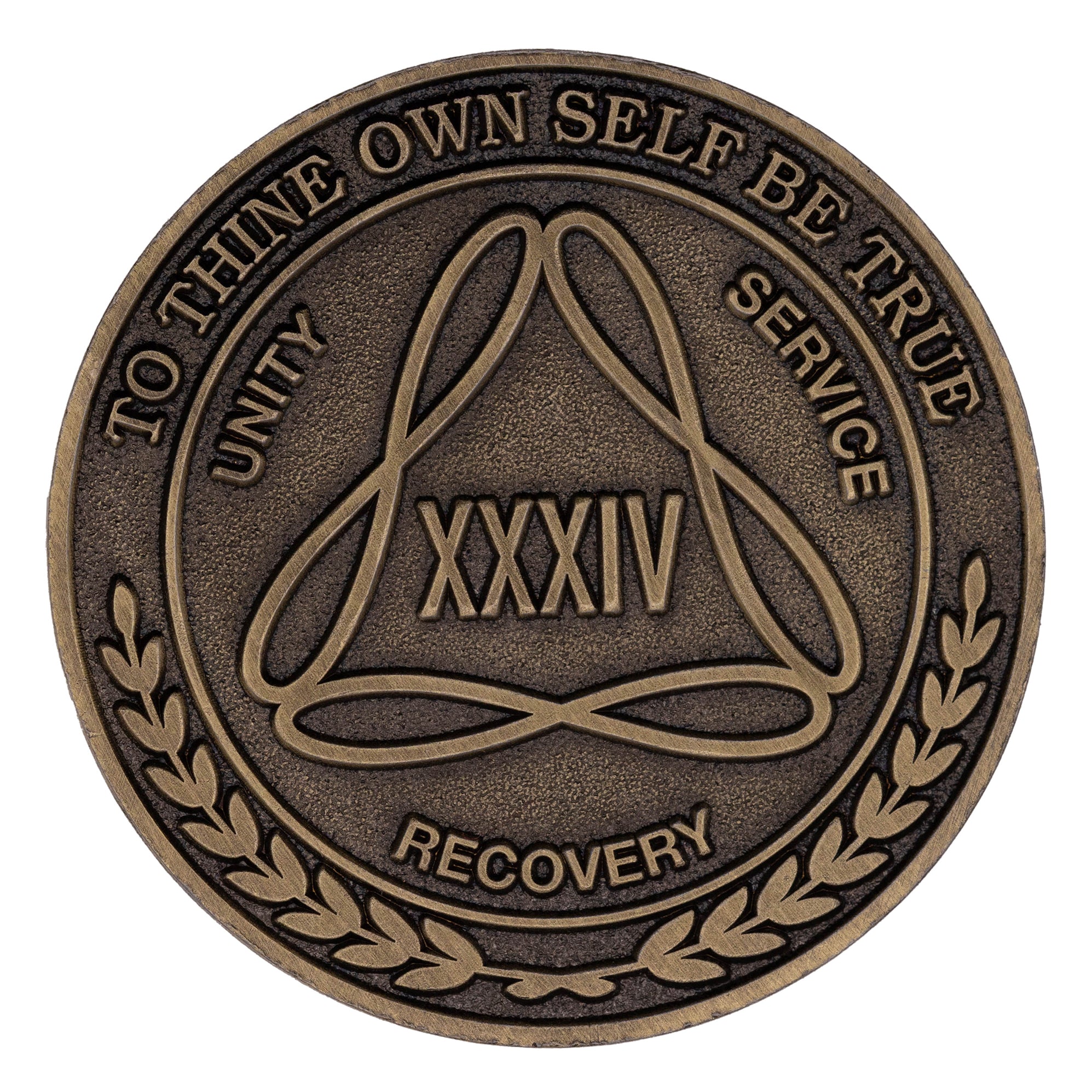 1 to 50 Year Infinity Triangle Bronze AA Meeting Chips/Coins/Tokens ...