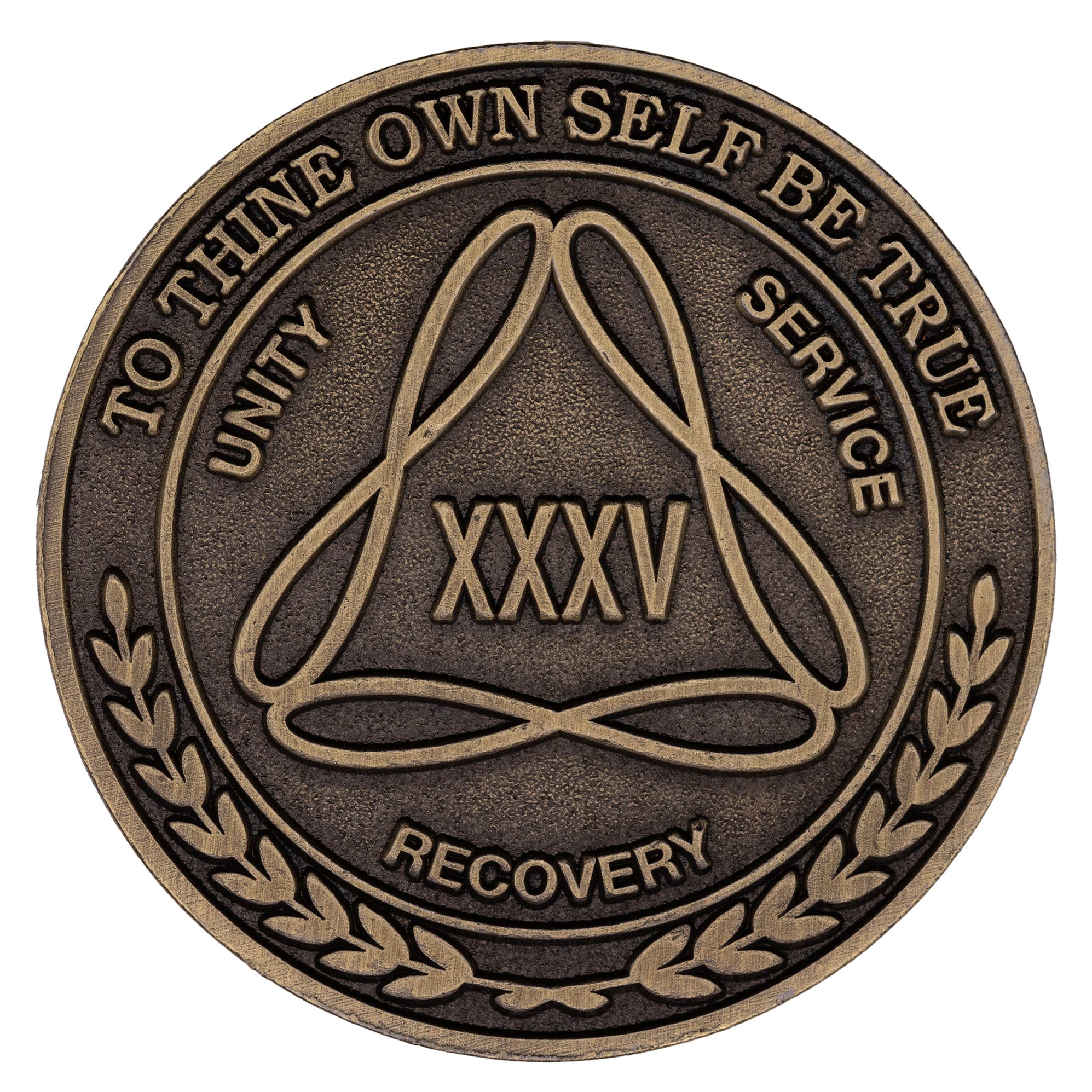 1 to 50 Year Infinity Triangle Bronze AA Meeting Chips/Coins/Tokens ...