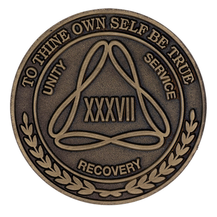 1 to 50 Year Bronze AA Meeting Chips - Sobriety Mint Infinity Triangle Recovery Medallions/Coins