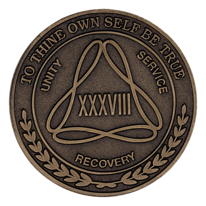 1 to 50 Year Bronze AA Meeting Chips - Sobriety Mint Infinity Triangle Recovery Medallions/Coins