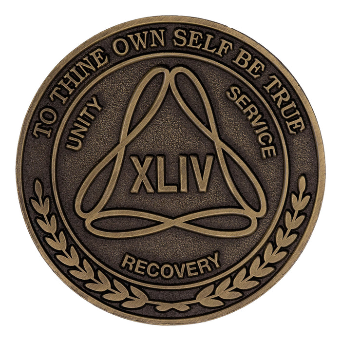 1 to 50 Year Bronze AA Meeting Chips - Sobriety Mint Infinity Triangle Recovery Medallions/Coins