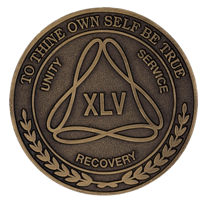 1 to 50 Year Bronze AA Meeting Chips - Sobriety Mint Infinity Triangle Recovery Medallions/Coins
