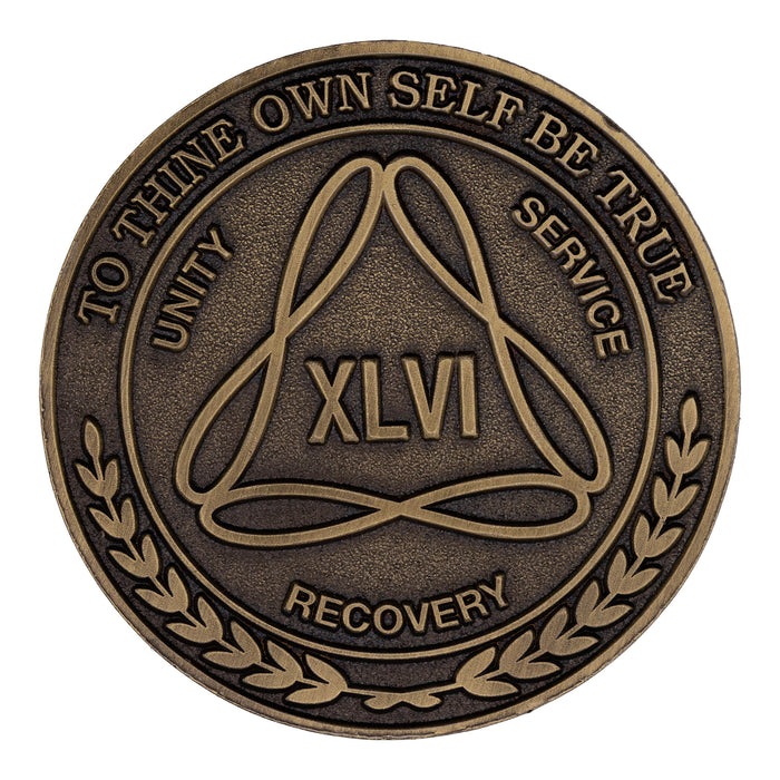 1 to 50 Year Bronze AA Meeting Chips - Sobriety Mint Infinity Triangle Recovery Medallions/Coins