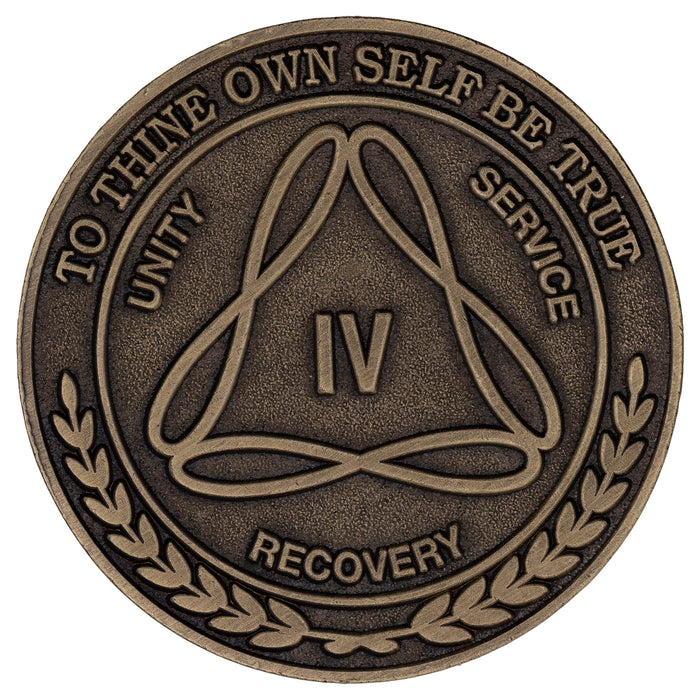 1 to 50 Year Bronze AA Meeting Chips - Sobriety Mint Infinity Triangle Recovery Medallions/Coins