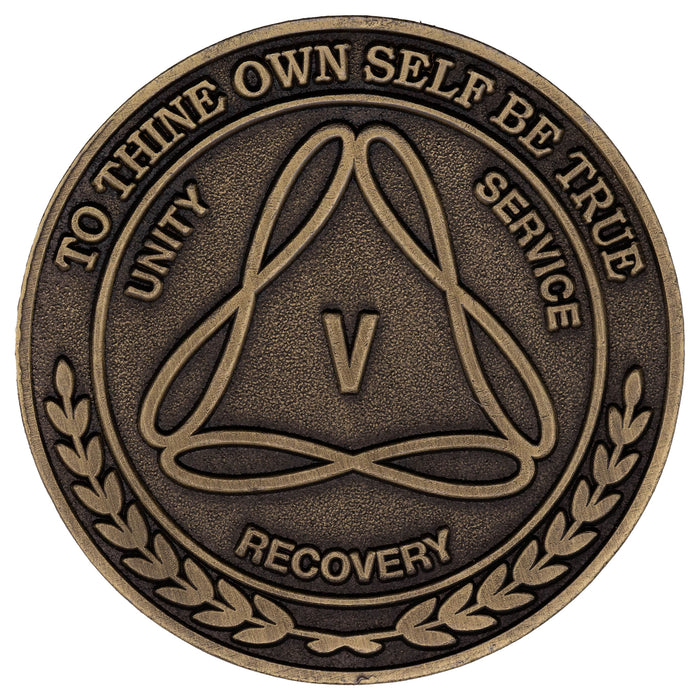 1 to 50 Year Bronze AA Meeting Chips - Sobriety Mint Infinity Triangle Recovery Medallions/Coins