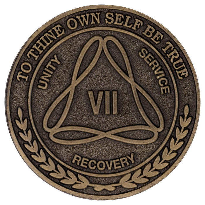 1 to 50 Year Bronze AA Meeting Chips - Sobriety Mint Infinity Triangle Recovery Medallions/Coins