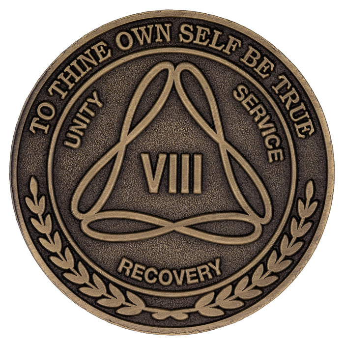 1 to 50 Year Bronze AA Meeting Chips - Sobriety Mint Infinity Triangle Recovery Medallions/Coins