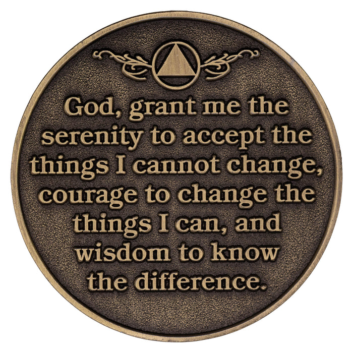 1 to 50 Year Bronze AA Meeting Chips - Sobriety Mint Infinity Triangle Recovery Medallions/Coins
