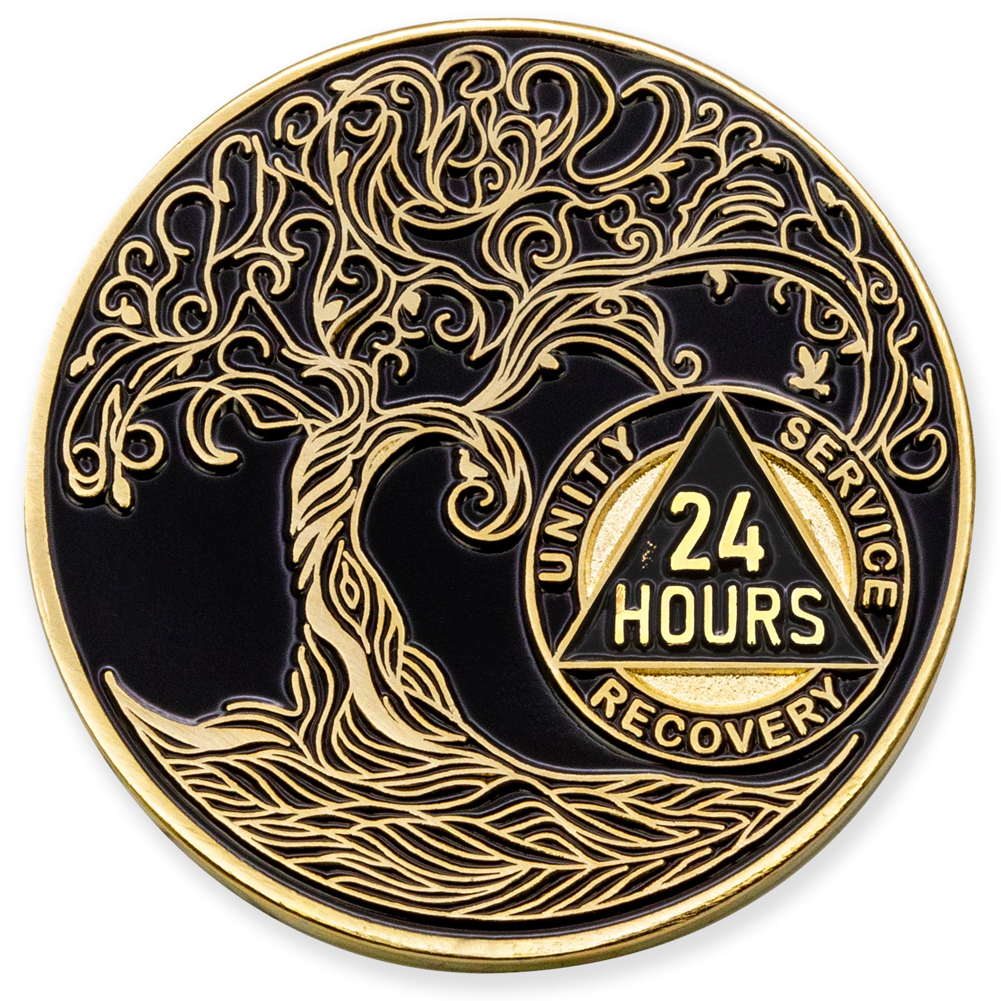 18 Month Year Sobriety Chip Blue Flames Sober Coin AA Recovery