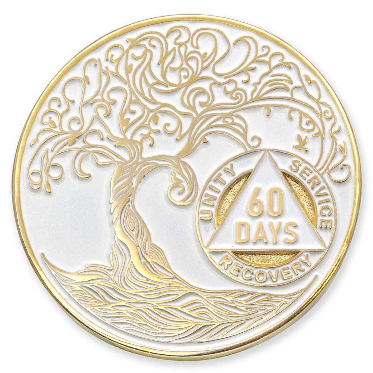 60 Days Twisted Tree of Life Sobriety Mint AA Medallion/Chip White — AA ...