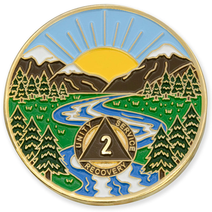 2 Year Winding River Sobriety Mint AA Medallion Coin Chip Token 2-year-winding-river-sobriety-mint-aa-medallion-coin-chip-token