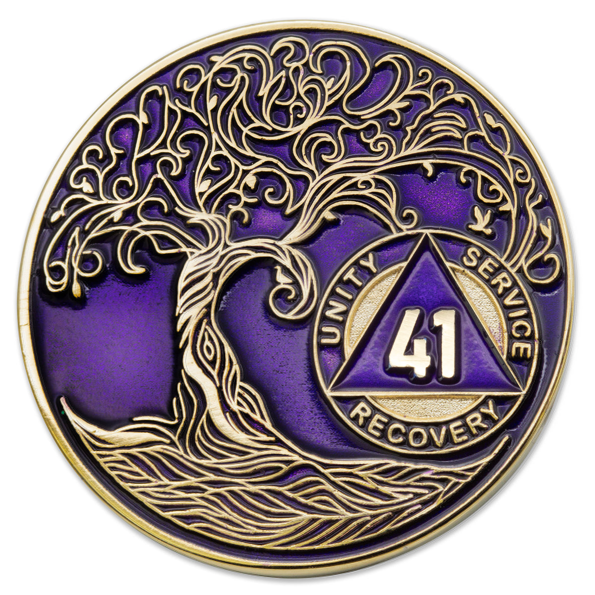 41 Year Twisted Tree of Life Sobriety Mint AA Medallion/Chip/Coin ...