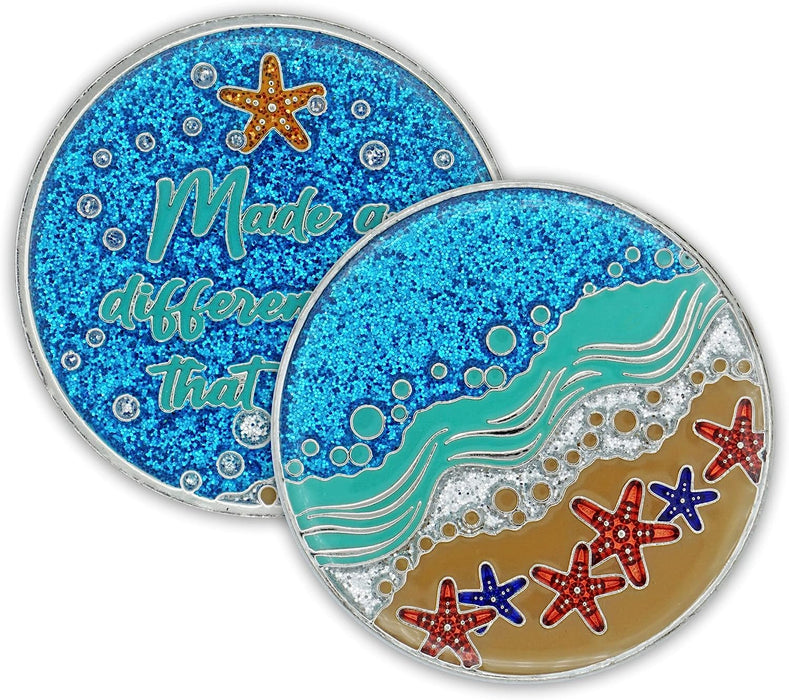 Star Thrower Beach/Ocean Themed AA Affirmation Recovery Medallion