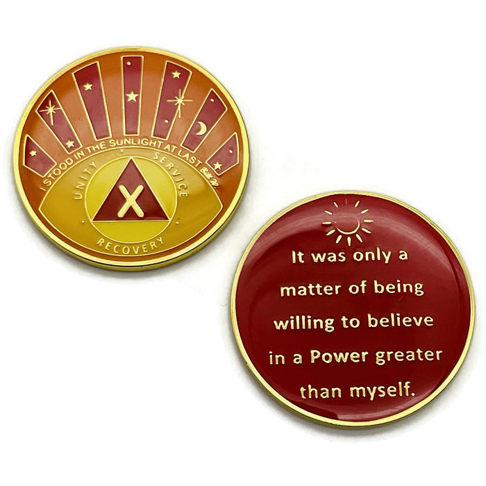 Stood in the Sunlight 10 Year Specialty AA Recovery Medallion - Tri-Plated Ten Year Chip/Coin