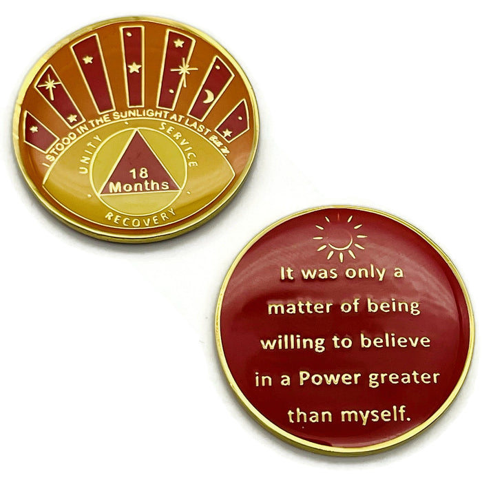 Stood in the Sunlight 18 Months Specialty AA Recovery Medallion - Tri-Plated 18 Month Chip/Coin