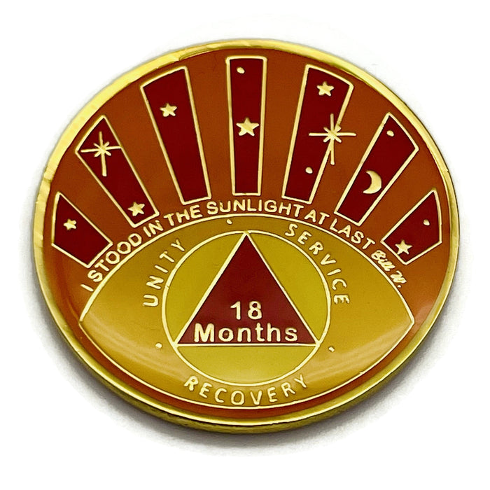 Stood in the Sunlight 18 Months Specialty AA Recovery Medallion - Tri-Plated 18 Month Chip/Coin