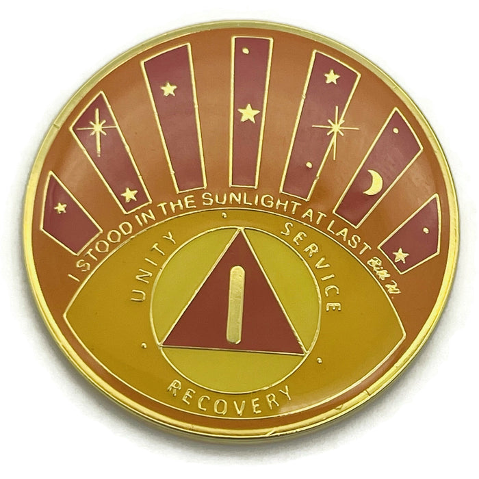 Stood in the Sunlight 1 Year Specialty AA Recovery Medallion - Tri-Plated One Year Chip/Coin