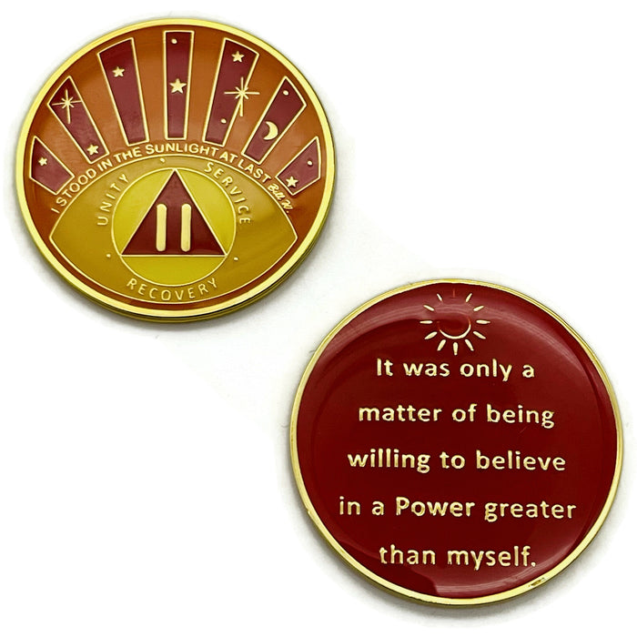 Stood in the Sunlight 2 Year Specialty AA Recovery Medallion - Tri-Plated Two Year Chip/Coin