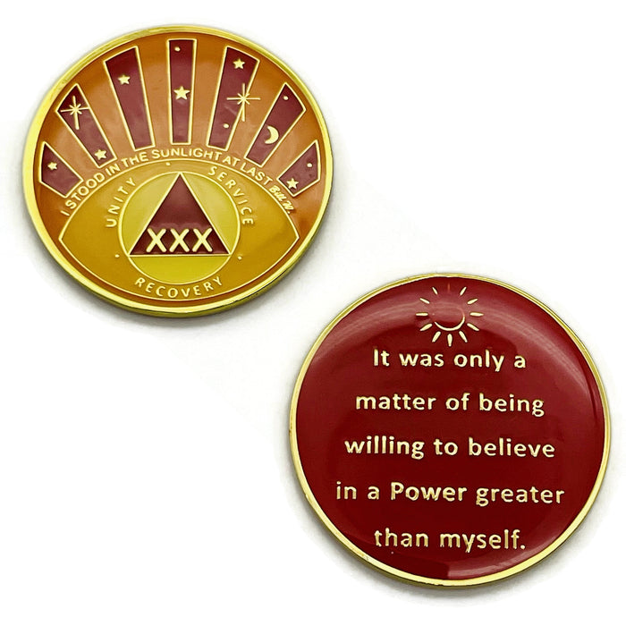 Stood in the Sunlight 30 Year Specialty AA Recovery Medallion - Tri-Plated Thirty Year Chip/Coin
