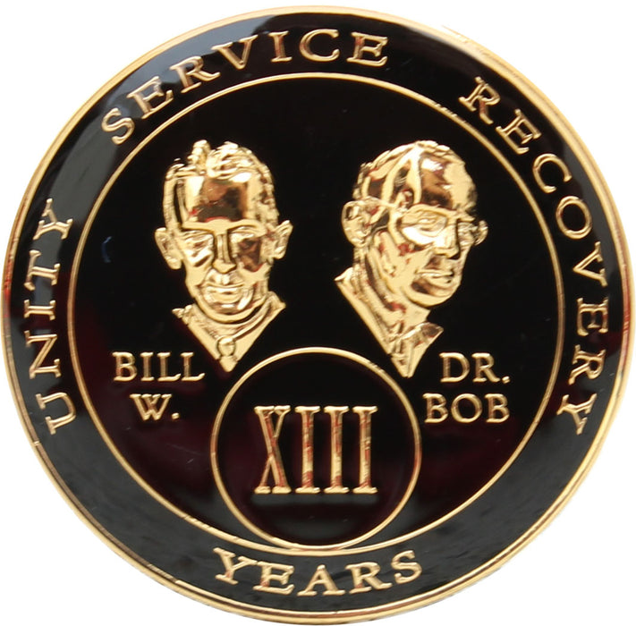 Recovery Mint 13 Year AA Medallion - Tri-Plate Thirteen Year Chip/Coin - Founders Black
