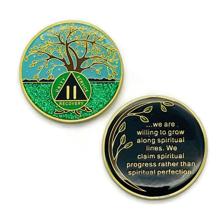 2 Year Tree of Life Specialty AA Recovery Medallion - Tri-Plated Two Year Chip/Coin