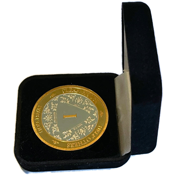 40mm AA Medallion Velvet Box - Specialty Chip/Coin/Token Holder