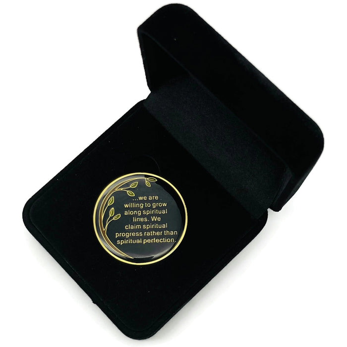 15 Year Tree of Life Specialty AA Recovery Medallion - Tri-Plated Fifteen Year Chip/Coin + Velvet Case