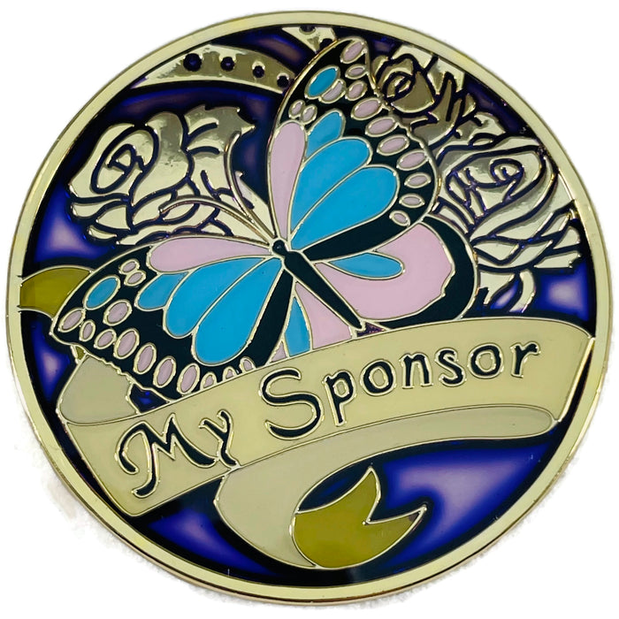 My Sponsor Specialty Women's AA/NA Butterfly Medallion - Purple/Gold