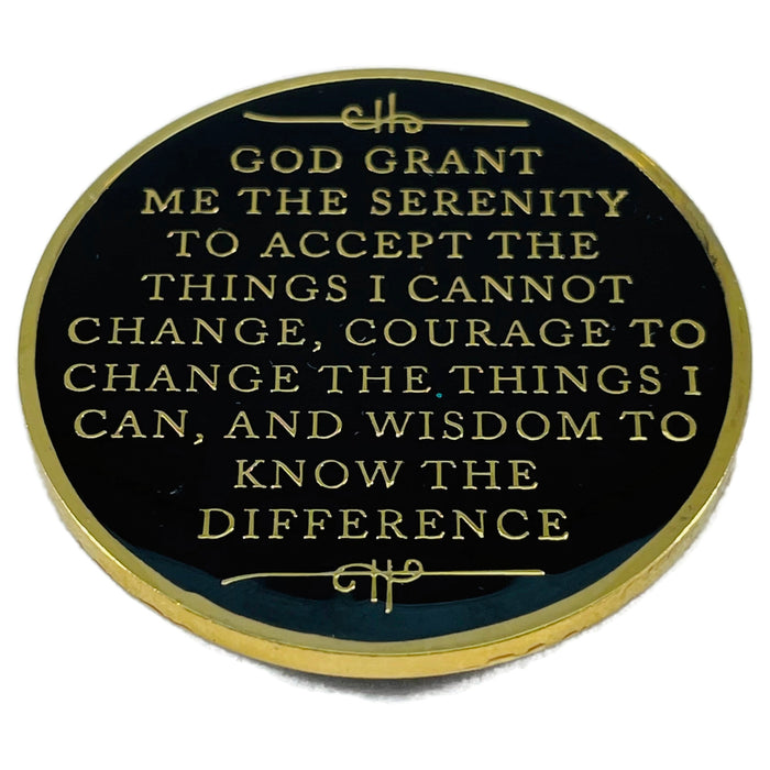 Grateful I'm Not Dead AA/NA Crystallized Recovery Medallion - Black / Crossbones