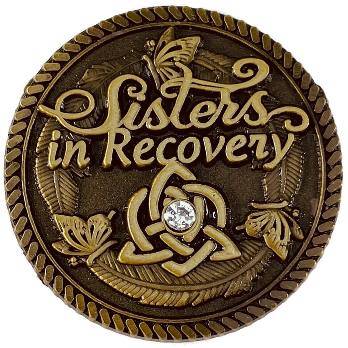 Sisters in Recovery Specialty AA/NA Medallion - Bronze with Crystal