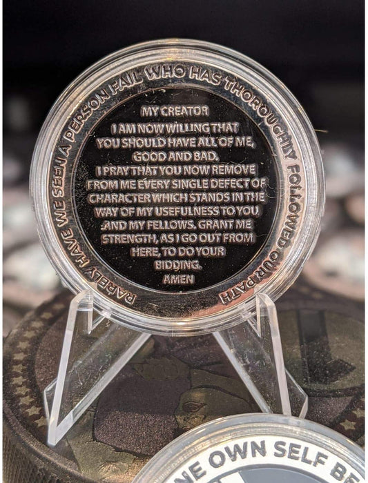 41 Year Raider Sober Nation AA/NA Recovery Medallion - 40mm Fancy Chip/Coin - Black/Silver
