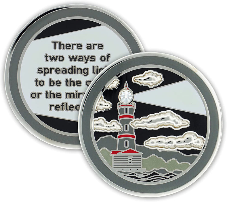 Lighthouse Glow in the Dark AA/NA Affirmation Sobriety/Recovery Medallion