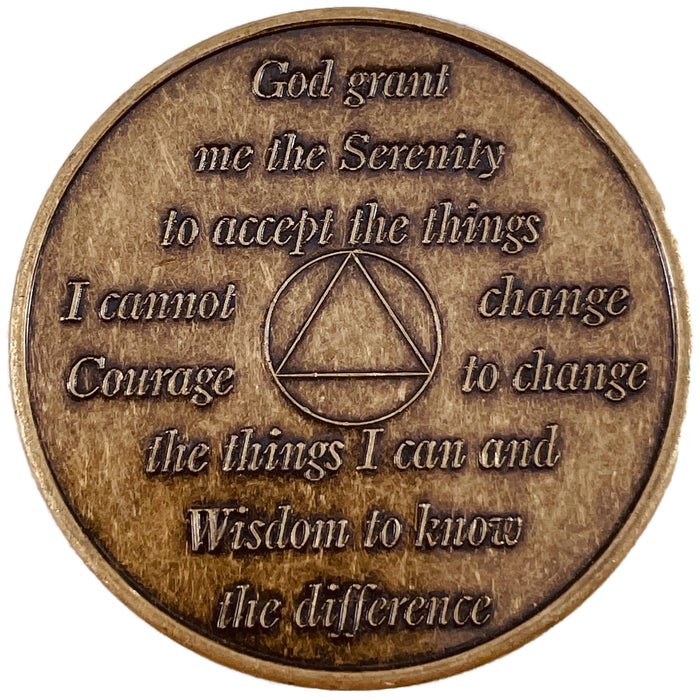 7 Year Bronze AA Meeting Recovery Chips - Bulk Sobriety Coins