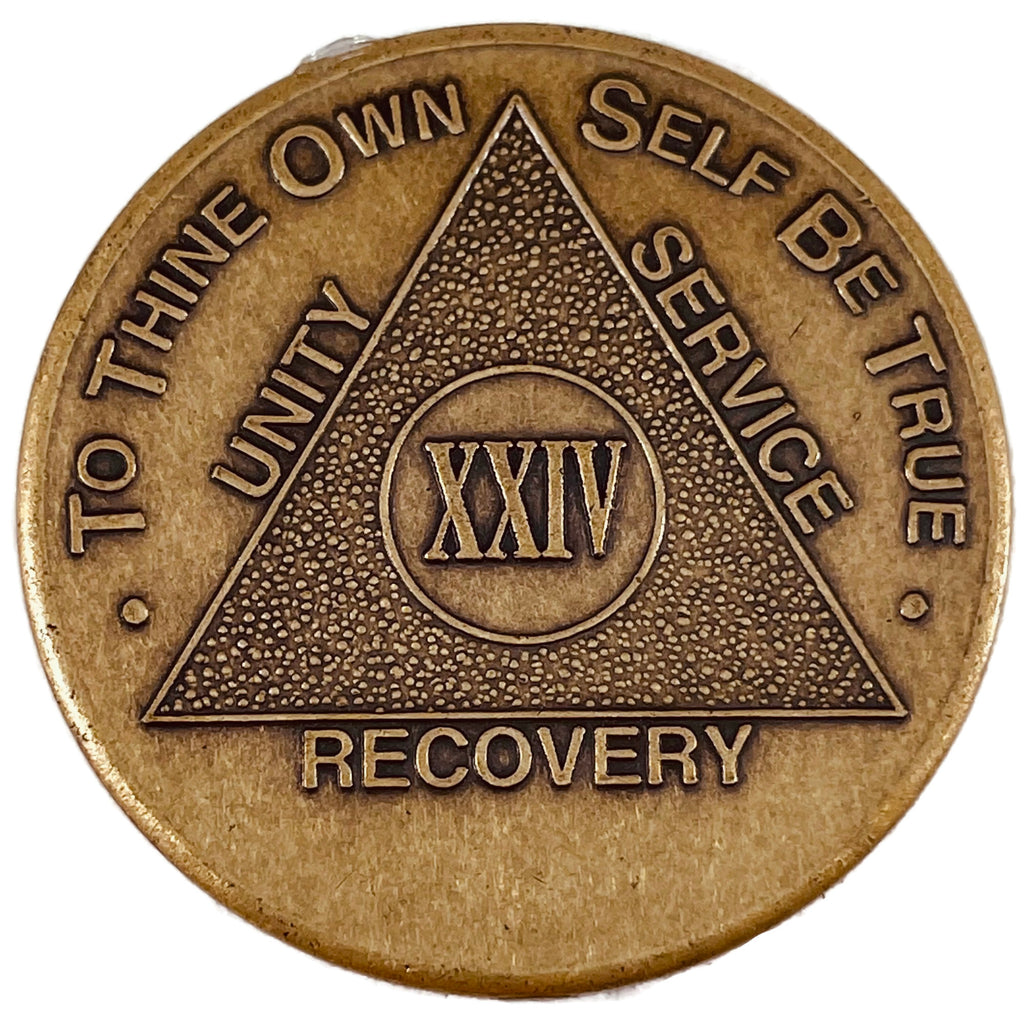 thumbnail image 2 of 41 Year AA Sobriety Medallion - Bronze Recovery Chip With Serenity Prayer 2 of 11