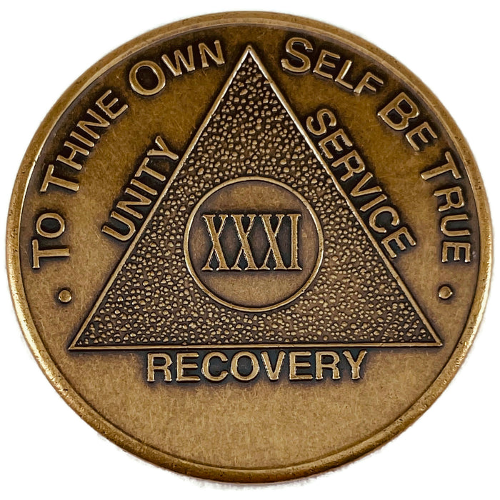 Recovery Mint 31 Year Bronze AA Meeting Chips - Thirty-One Year Sobriety Coins/Tokens