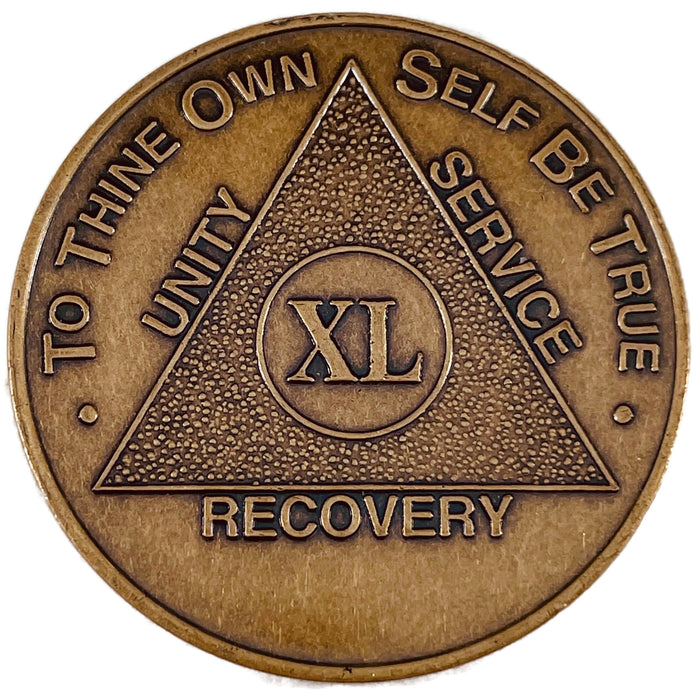 Recovery Mint 40 Year Bronze AA Meeting Chips - Forty Year Sobriety Coins/Tokens