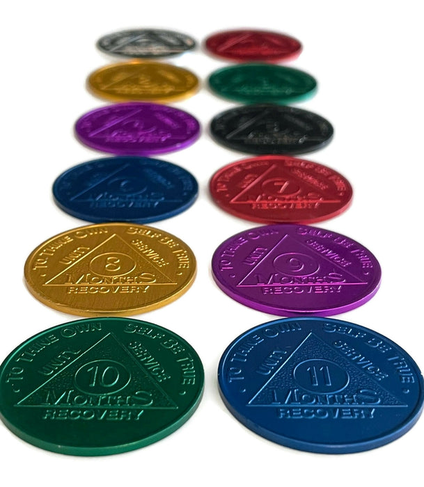 Recovery Mint Aluminum AA Meeting Newcomer Chips - Set of 12