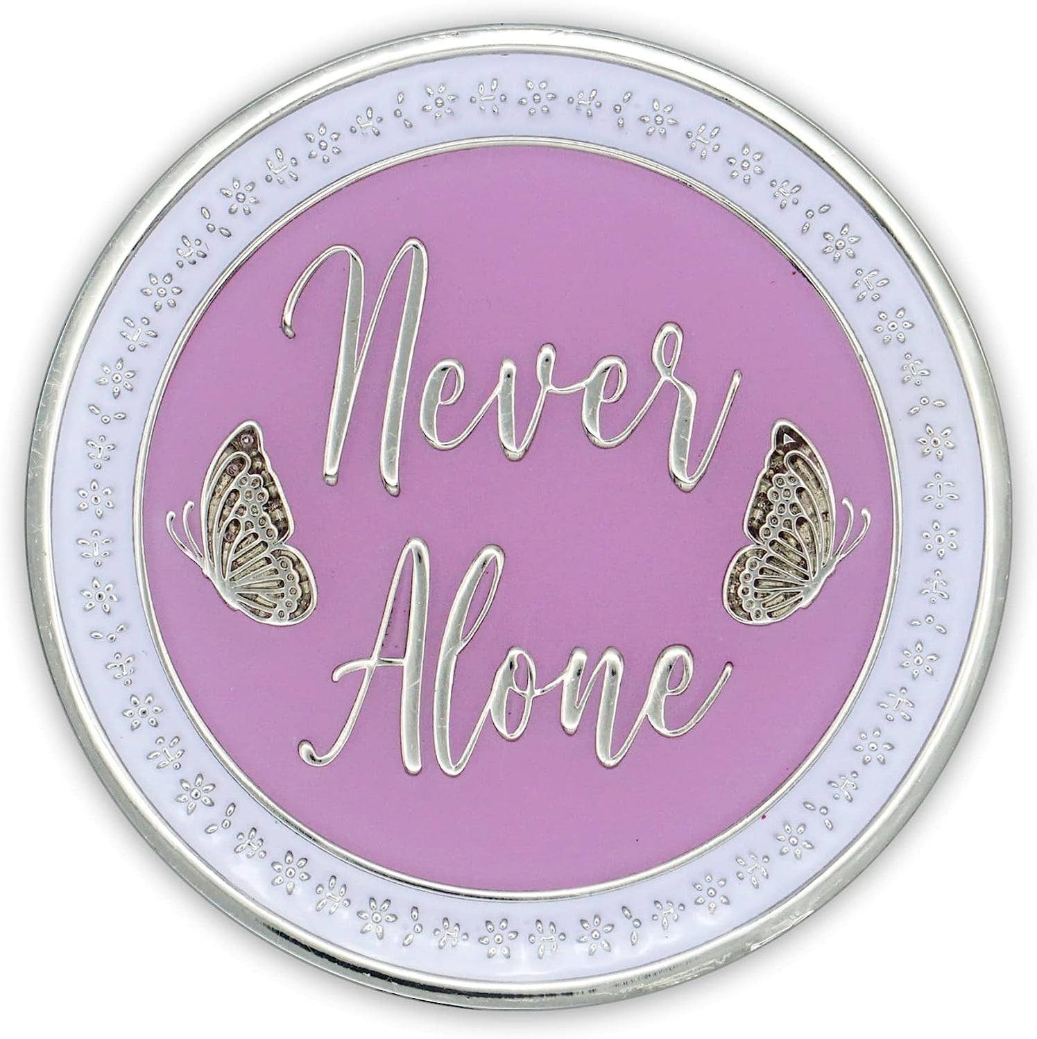 Recovery Sisters Never Alone AA Affirmation Sobriety Medallion - Pink ...