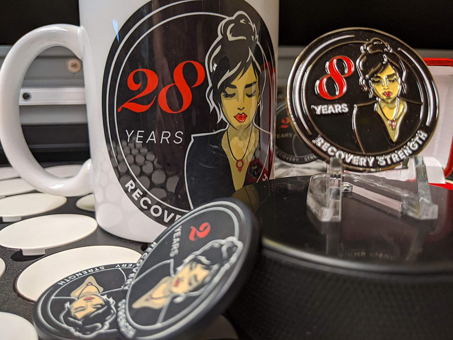 Woman Serenity 9 Year AA/NA Sobriety Medallion - Tri-Plate Nine Year Chip/Coin