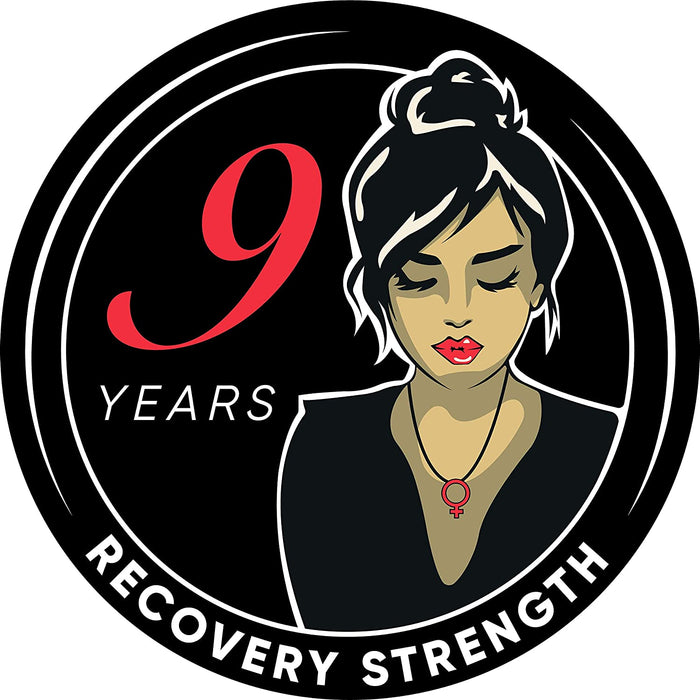 Woman Serenity 9 Year AA/NA Sobriety Medallion - Tri-Plate Nine Year Chip/Coin