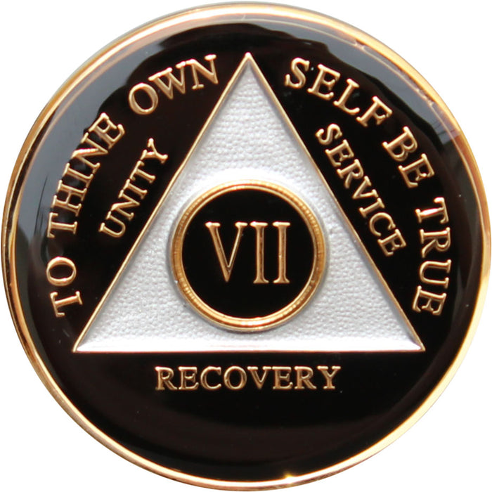Recovery Mint 7 Year AA Medallion - Tri-Plate Seven Year Chip/Coin - Black